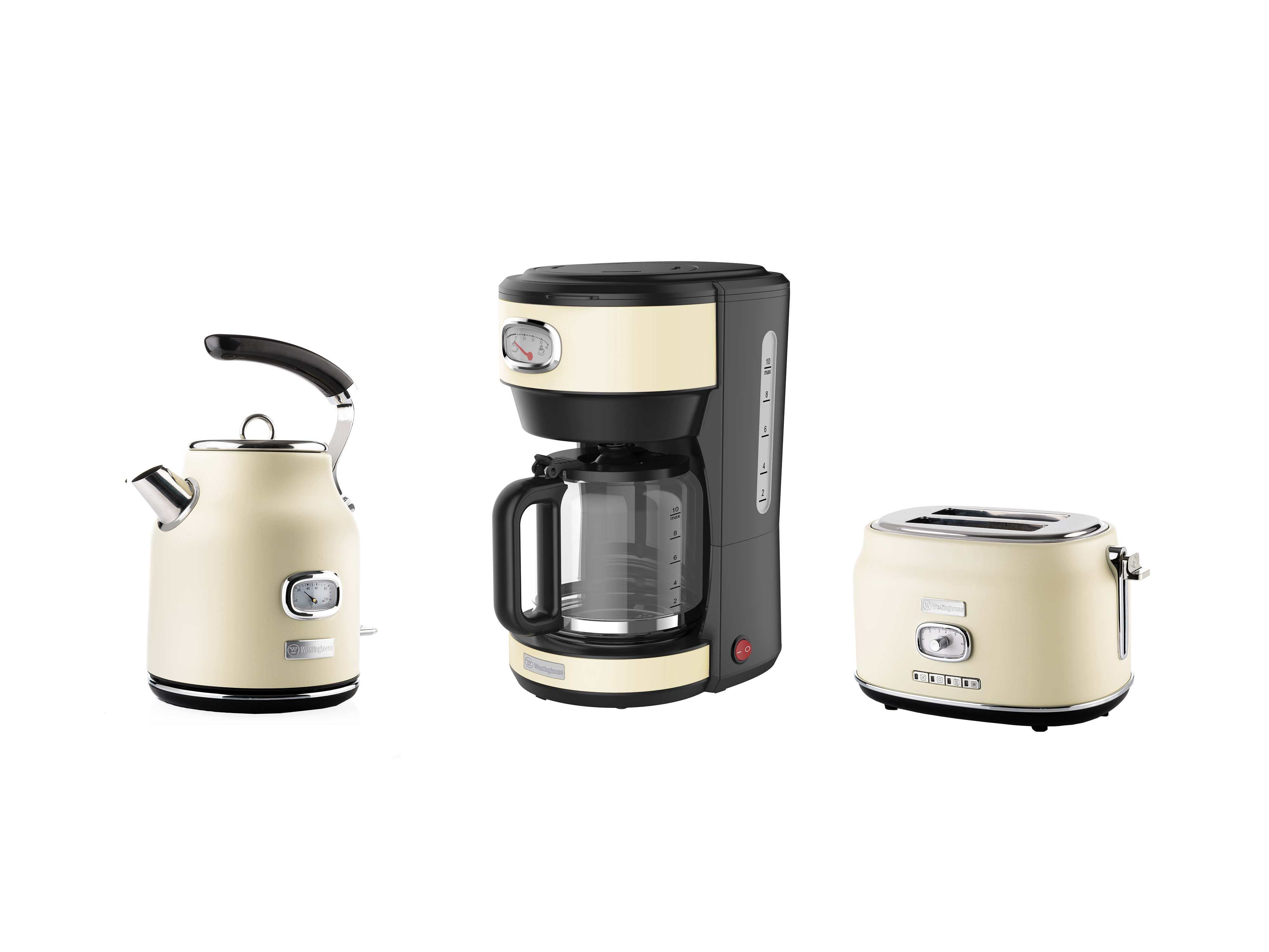 Watt, Schlitze: Wasserkocher Kaffeemaschine (815 WES23 WESTINGHOUSE weiß Set 2) Toaster