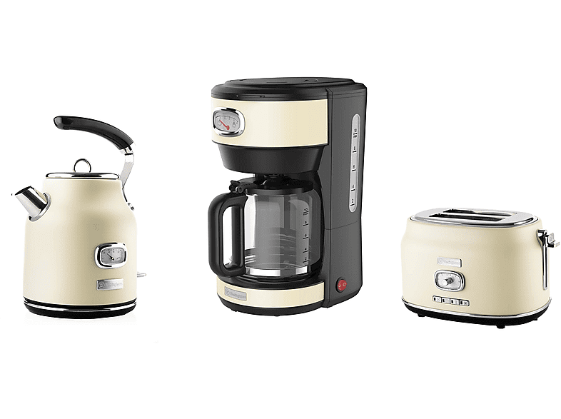 Set weiß Toaster WES23 (815 Kaffeemaschine WESTINGHOUSE Wasserkocher Watt, 2) Schlitze: