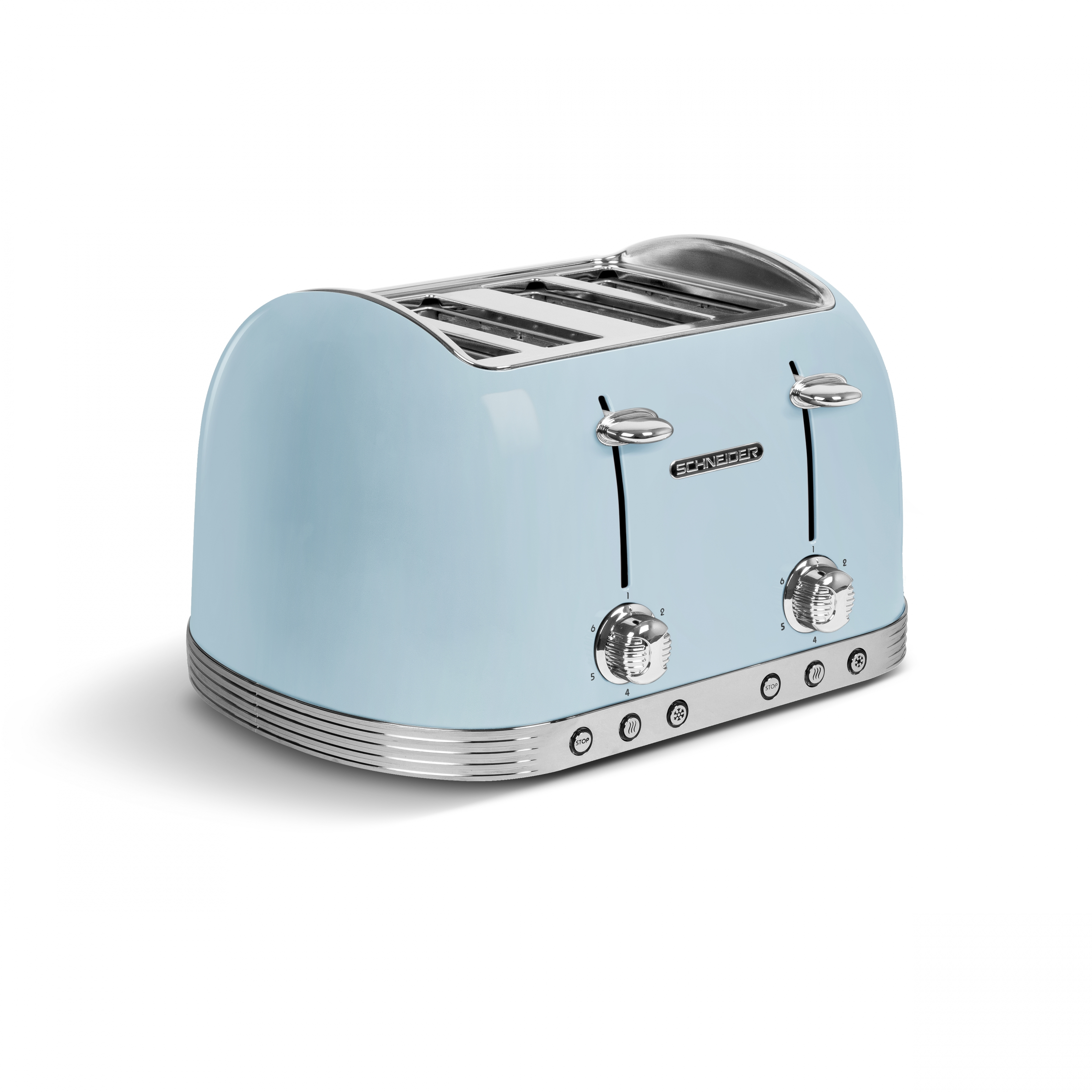 SCHNEIDER WS704 (1630 Wasserkocher Schlitze: Toaster Watt, Set blau 4)