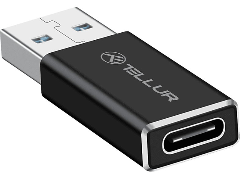 TELLUR USB-A-zu-USB-C Black Adapter,