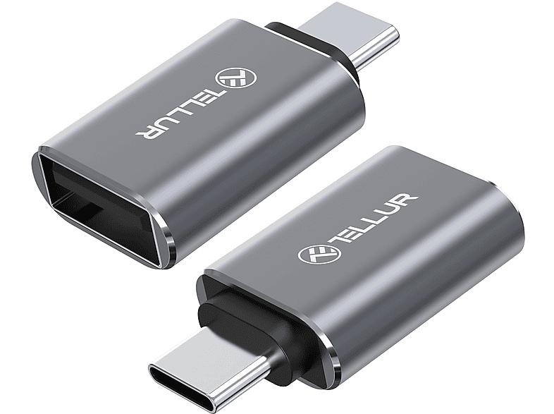 Adapter, TELLUR USB-C-zu-USB-A Grey