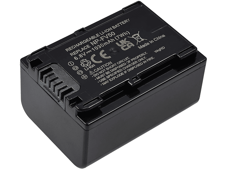 POWERY Akku für Sony Li-Ion 980mAh HDR-XR550E Volt, Akku, 6.8
