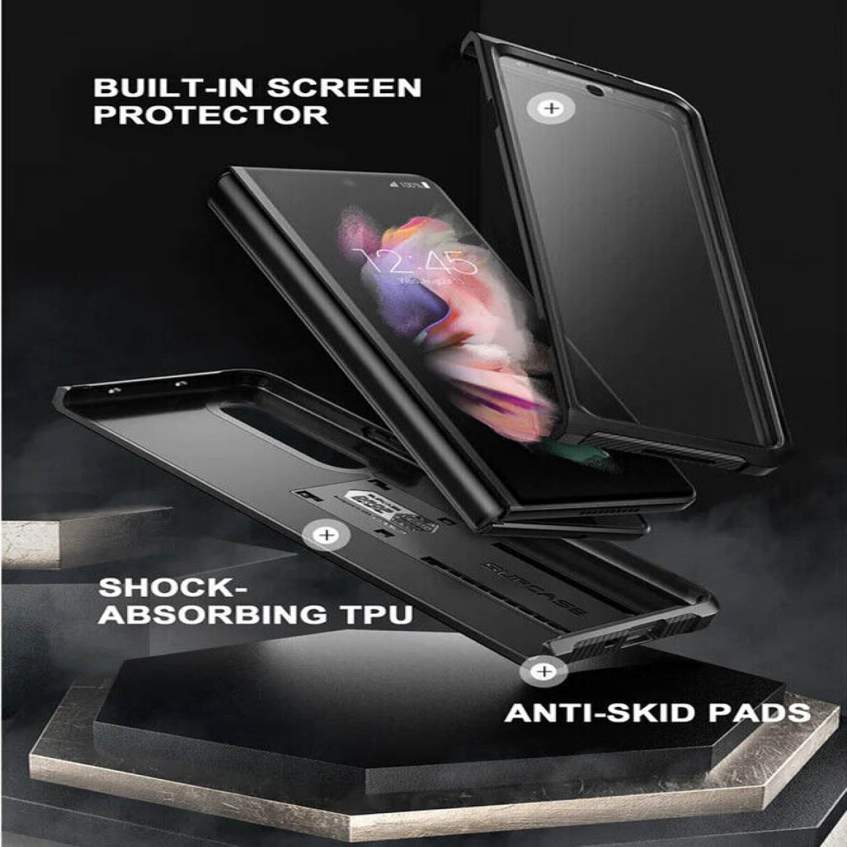 SUPCASE UB Pro, Full Samsung, Cover, Z 3, Schwarz Galaxy Fold