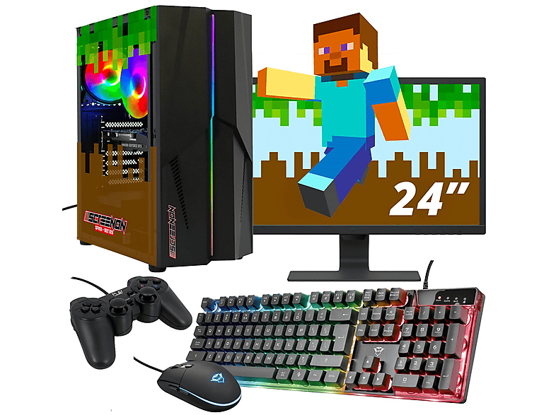 SCREENON Gaming Set X10999 V2, Gaming PC mit Athlon 300GE Prozessor, 8 GB RAM, 480 GB SSD