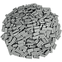 LEGO 2x4 Steine Hellgrau - 100 Stück - Light bluish grey bricks 3001 Bausatz