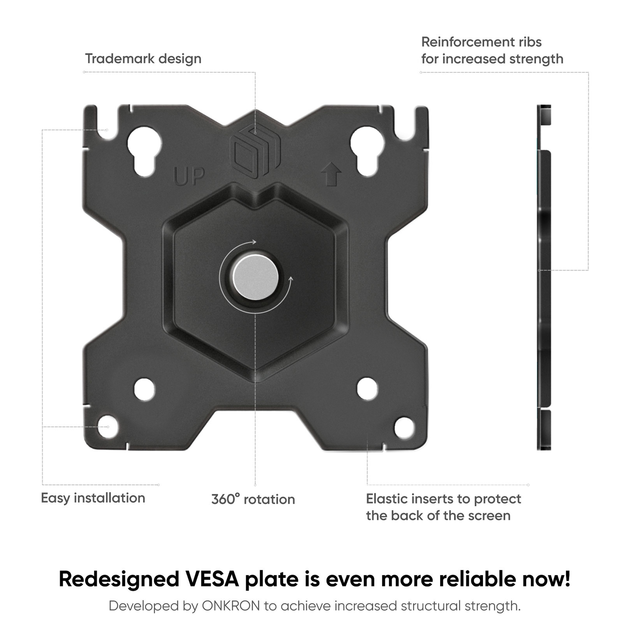 ONKRON Halterung, 75/100 13-34 VESA schwenkbar, Schwarz Zoll Monitor