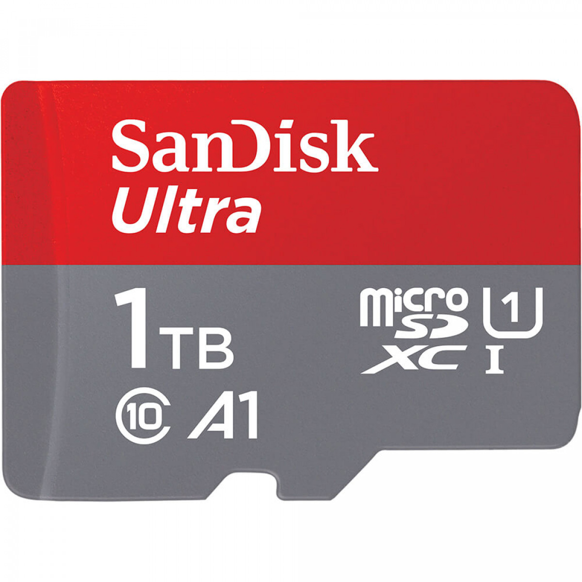 Une carte Micro SD SanDisk Ultra avec une capacité de 1 To.