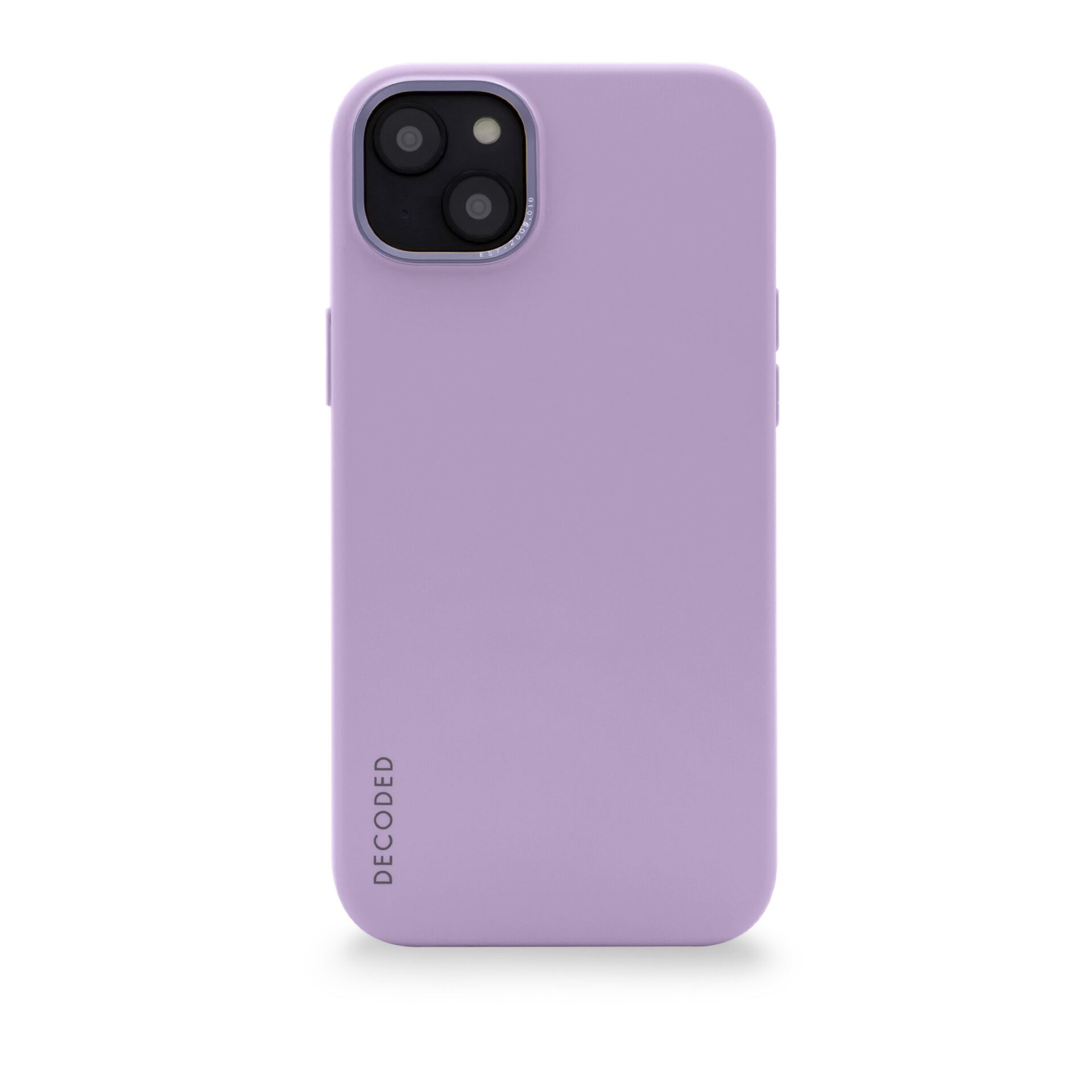 Una custodia per telefono viola con un ritaglio per la fotocamera.