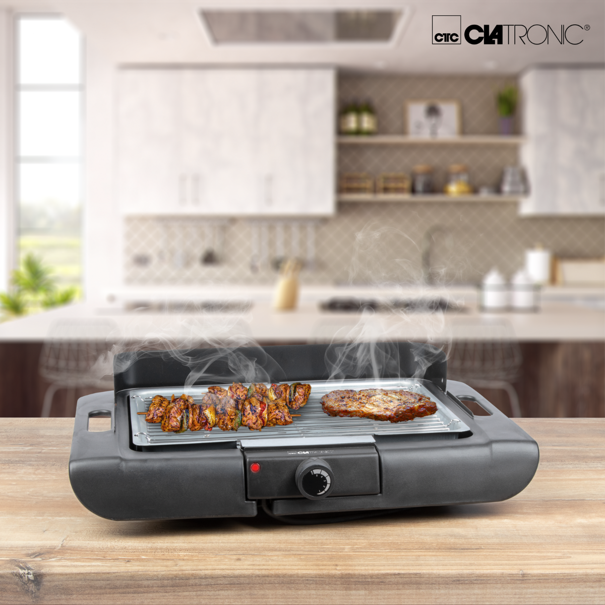 CLATRONIC BQ 3507 Elektrogrill, Schwarz (2000 Watt)