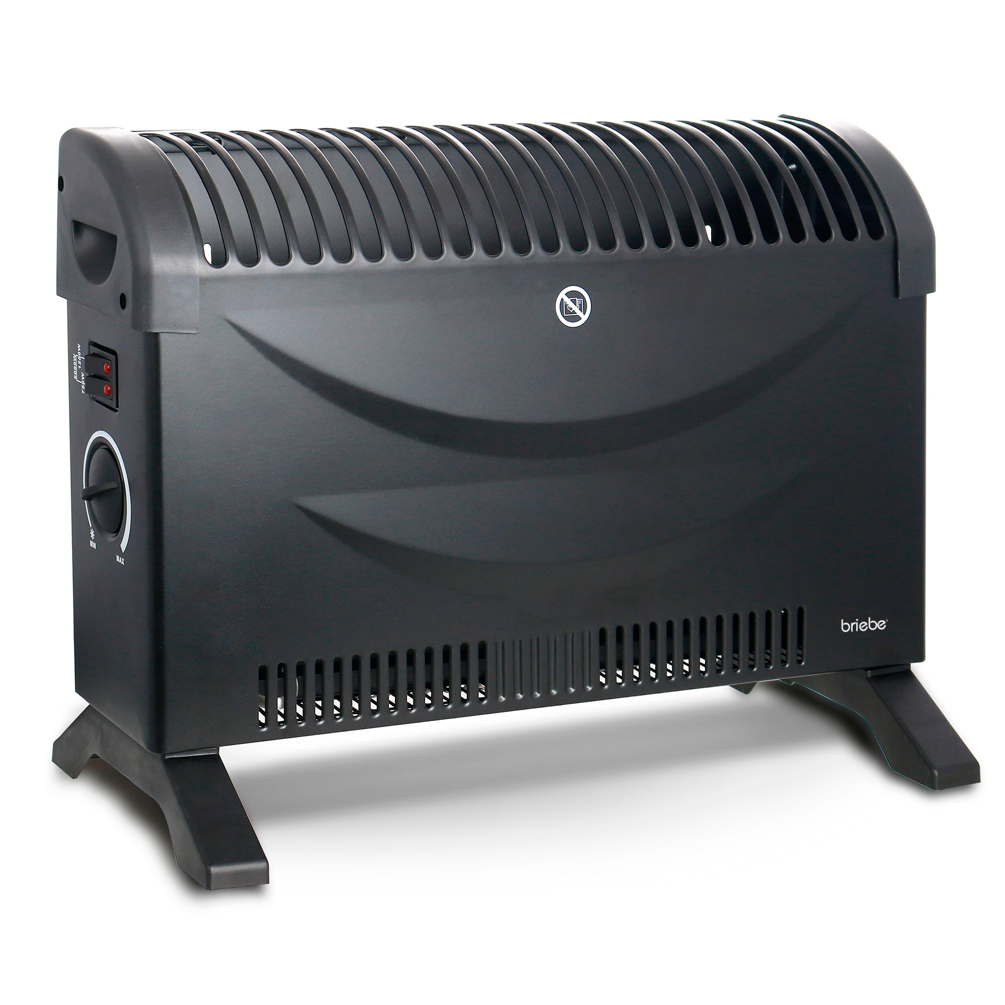 Convector - |, Convector Eléctrico Aire Caliente 3 Niveles Potencia Termostato Regulable Silencioso Portátil BRIEBE, Negro