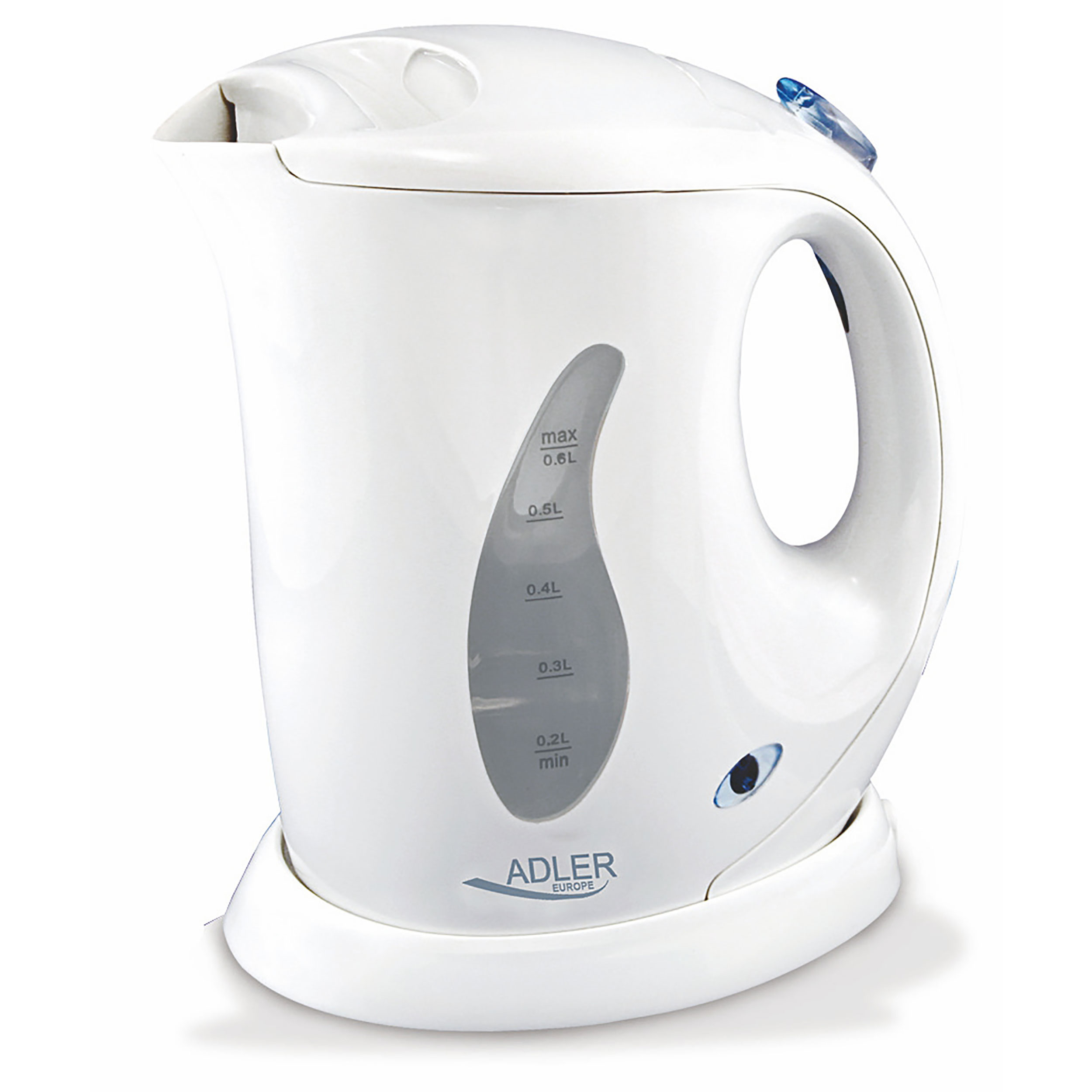 Hervidor de agua - AD02 ADLER, 760 W, 0.6 l, Blanco