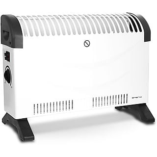 Convector - EMERIO CH-128215, Convector Eléctrico Aire Caliente 3 Niveles Potencia Termostato Regulable Silencioso Port, 2000 W, Blanco