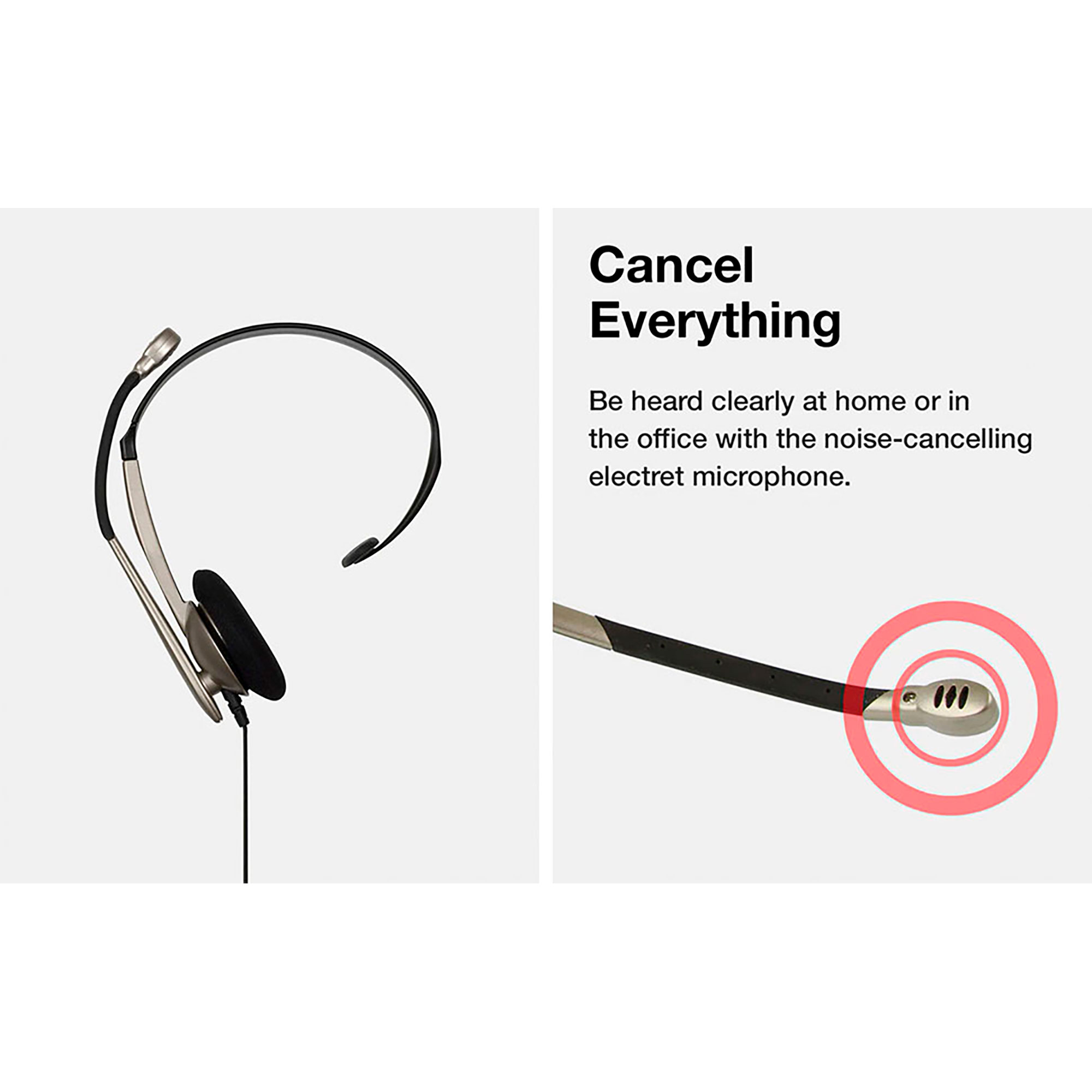 Auriculares con micrófono, y texto que dice: "Cancelar todo".