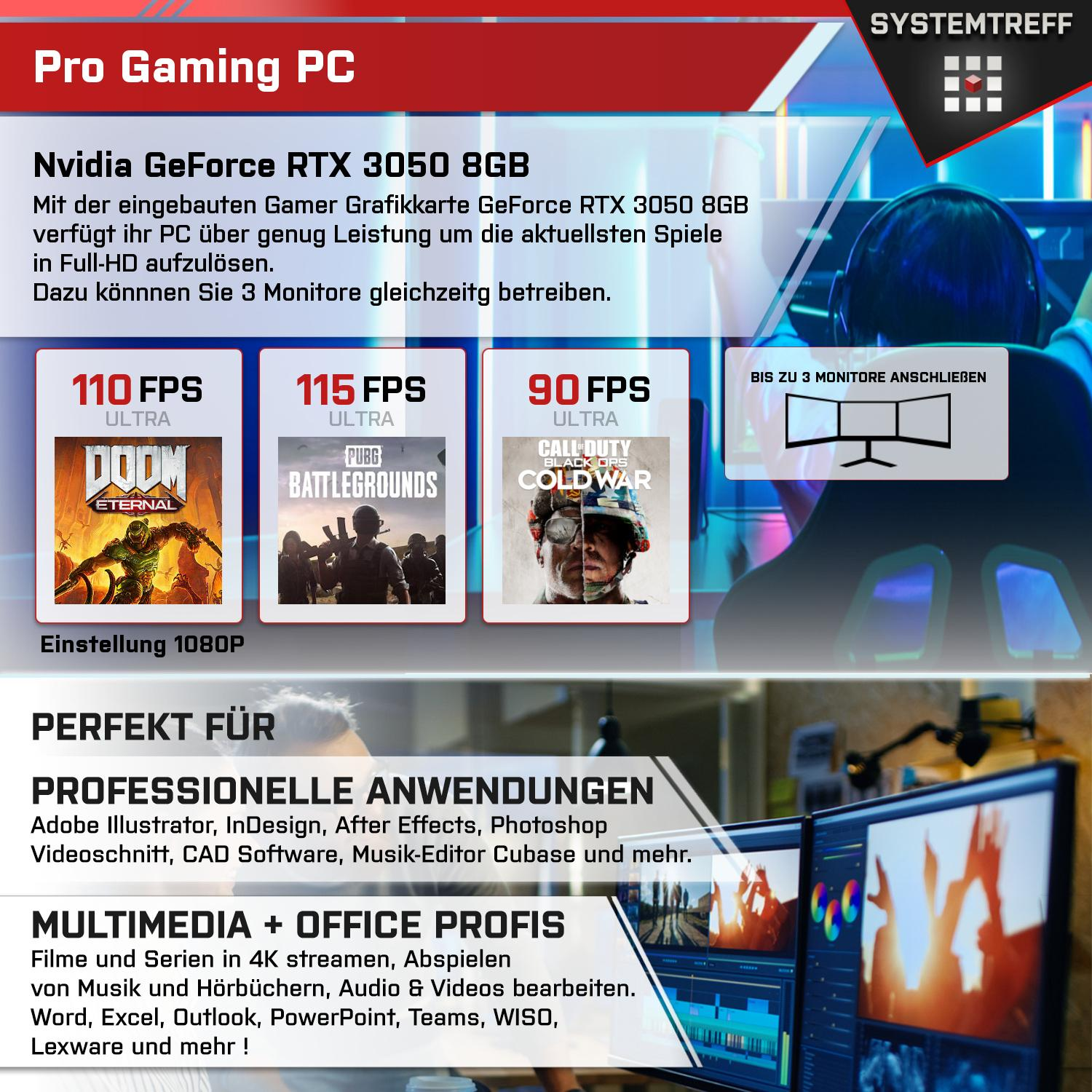 Gaming Pro, PC 3050 i5 11 1000 i5-11600K, 16 GB GB Intel® Prozessor, Core™ SYSTEMTREFF RTX™ mit Windows Gaming NVIDIA mSSD, Intel RAM, GeForce Core