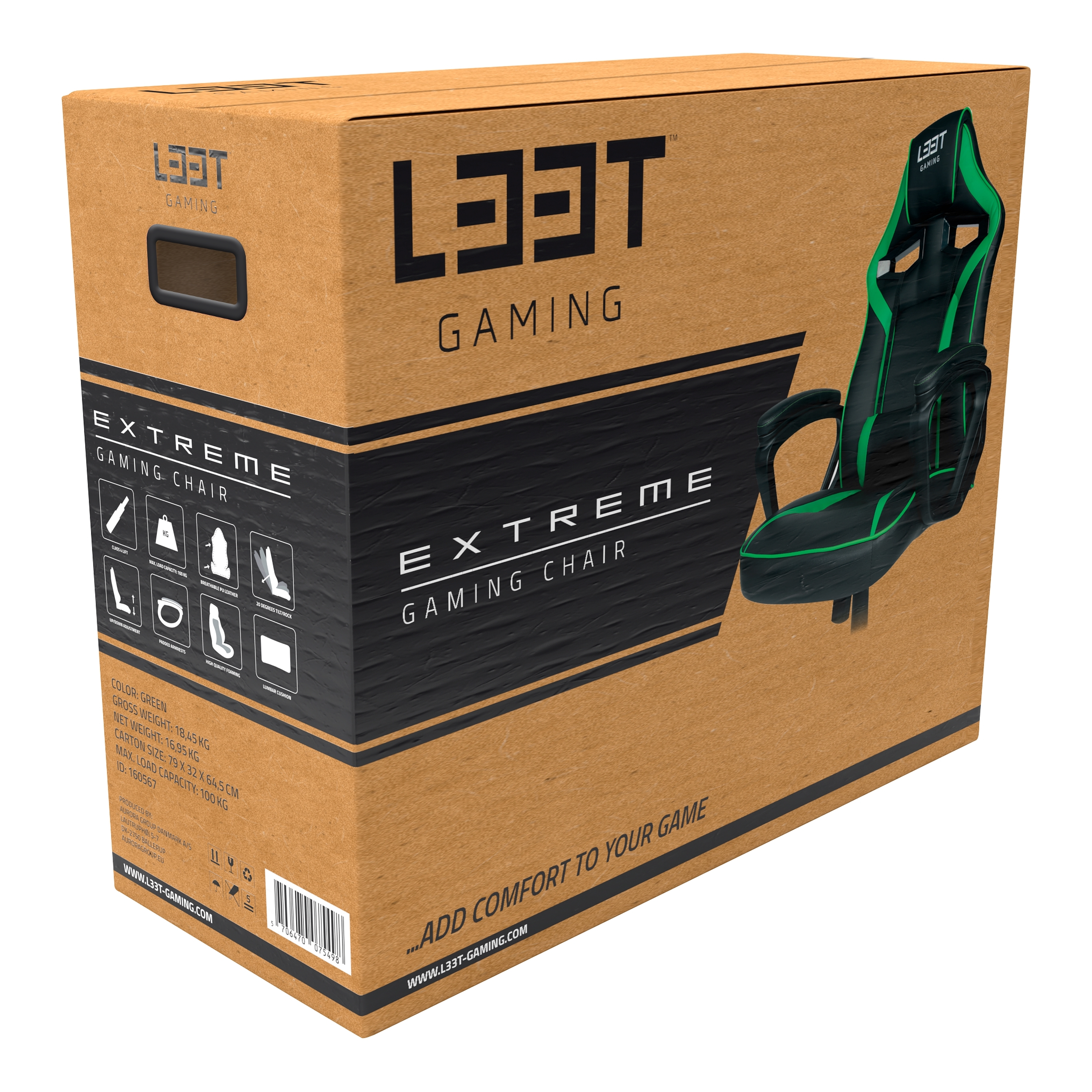 L33T 160567 Gaming Stuhl, grün