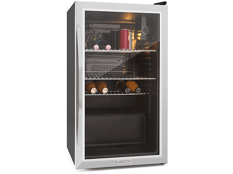 KLARSTEIN Beersafe XXL Mini-Kühlschrank (E, 830 mm hoch, Edelstahl)