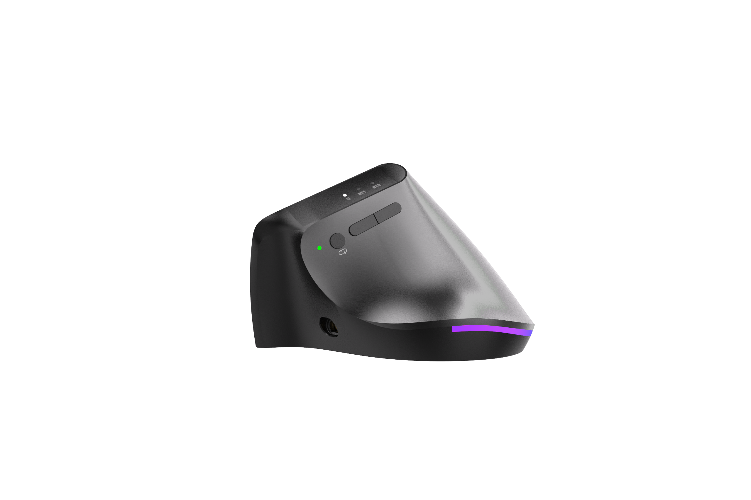 PUSAT Ergo Wireless/Bluetooth Maus für Laptop Maus, Office Ergonomisch Notebook Grey