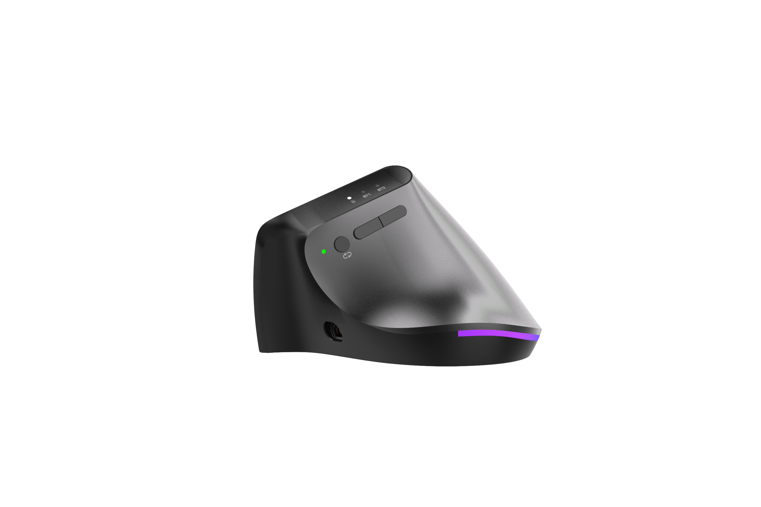 PUSAT Ergo Wireless/Bluetooth Maus, Maus Ergonomisch Grey für Notebook Office Laptop