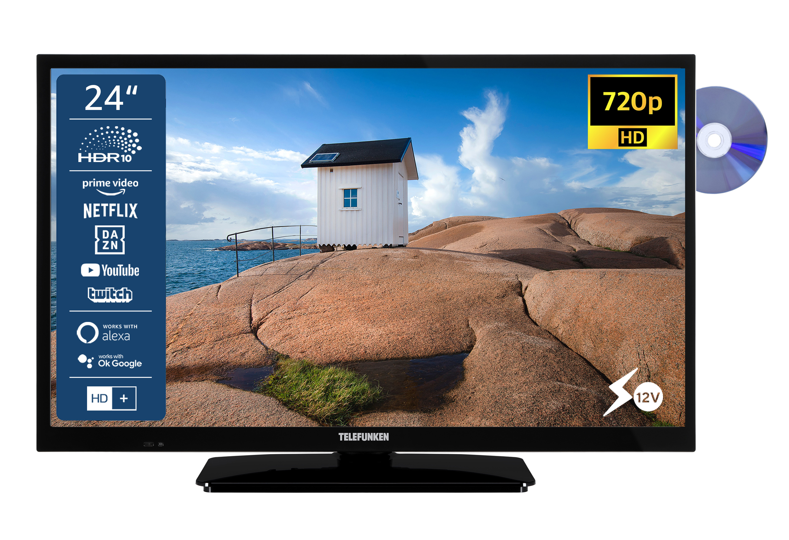 TELEFUNKEN XH24SN550MVD LED TV (Flat, Zoll 24 cm, TV) / SMART HD-ready, 60