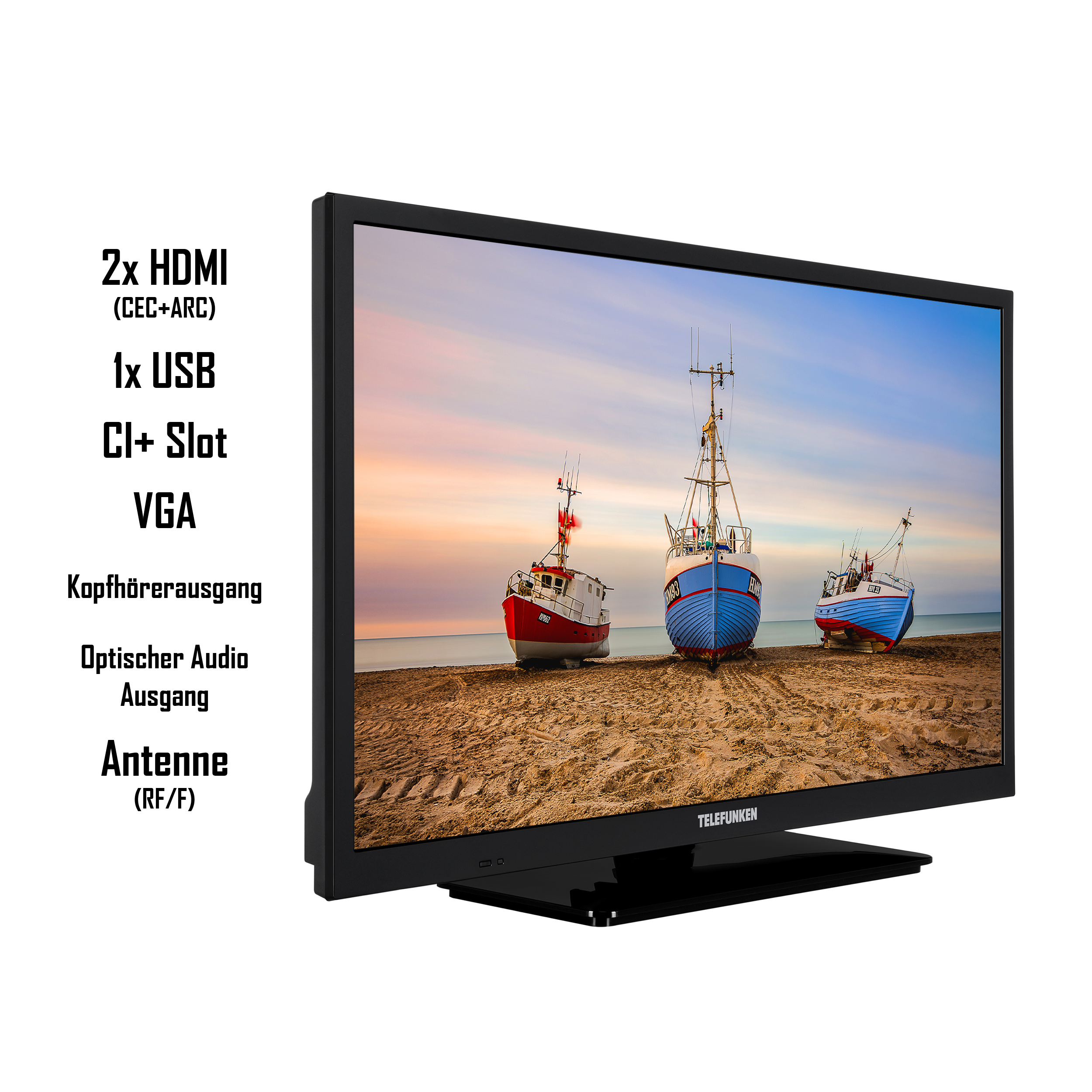 (Flat, 60 TV / TELEFUNKEN XH24N550M Zoll HD-ready) cm, 24 LED