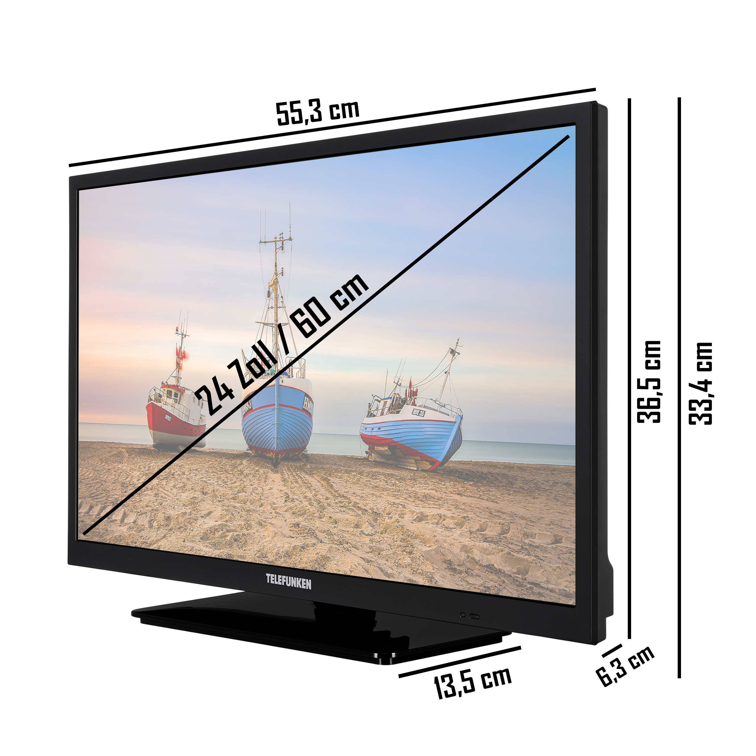 (Flat, 60 TV / TELEFUNKEN XH24N550M Zoll HD-ready) cm, 24 LED
