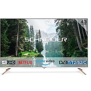 TV LED 43" - SCHNEIDER SC-43S1FJORD, UHD 4K, MSTAR, Smart TV, DVB-T2 (H.265), Blanco