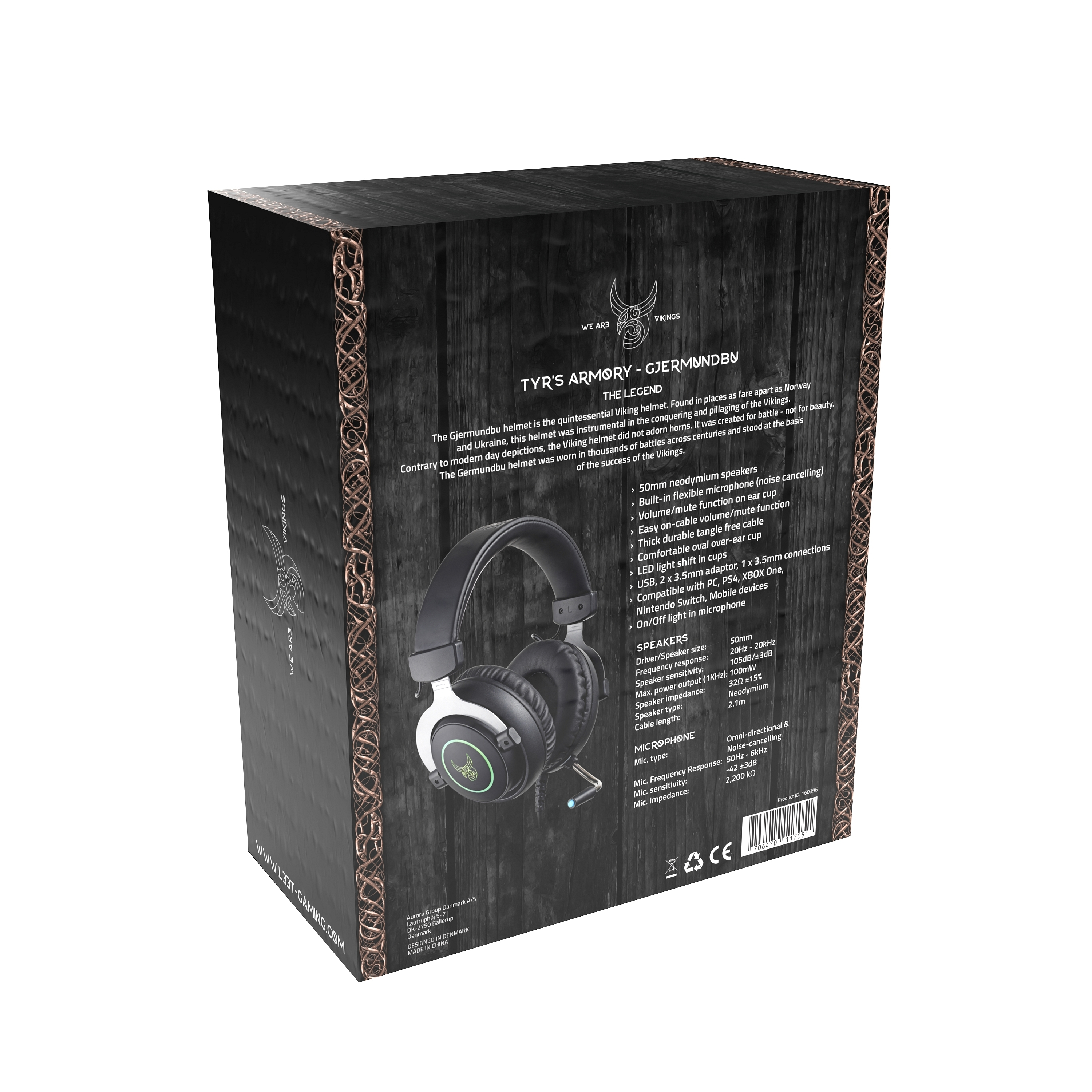 Headset Gaming Over-ear 160396, L33T schwarz