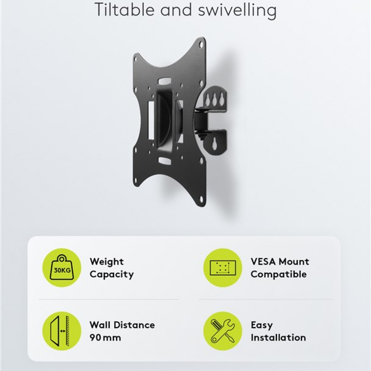 GOOBAY TV-Wandhalterung Basic TILT TV-Wandhalterung, (Größe S) Schwarz