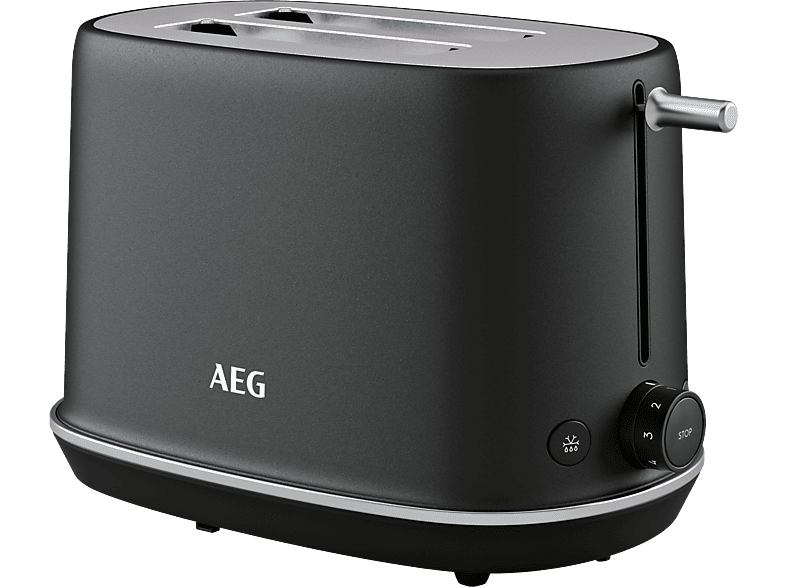 AEG Toaster T7-1-6BP Gourmet 7 Schwarz Toaster Black Pearl (980 Watt, Schlitze: 2)