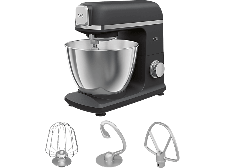 AEG Küchenmaschine KM5-1-4BPT Black 1200 Watt) (Rührschüsselkapazität: 5,0 Pearl 5 Liter, Pearl Deli Küchenmaschine Black