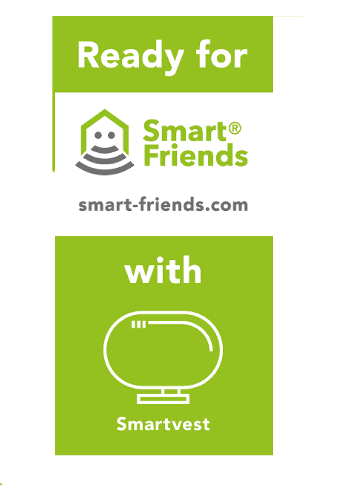 Testo verde e bianco su sfondo verde, 'Ready for Smart Friends' e 'Smartvest' sotto.