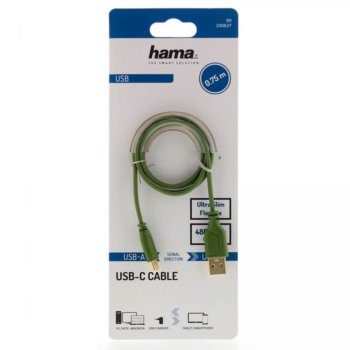 Green USB-C-Kabel Turtle 480 Mbit/s, HAMA