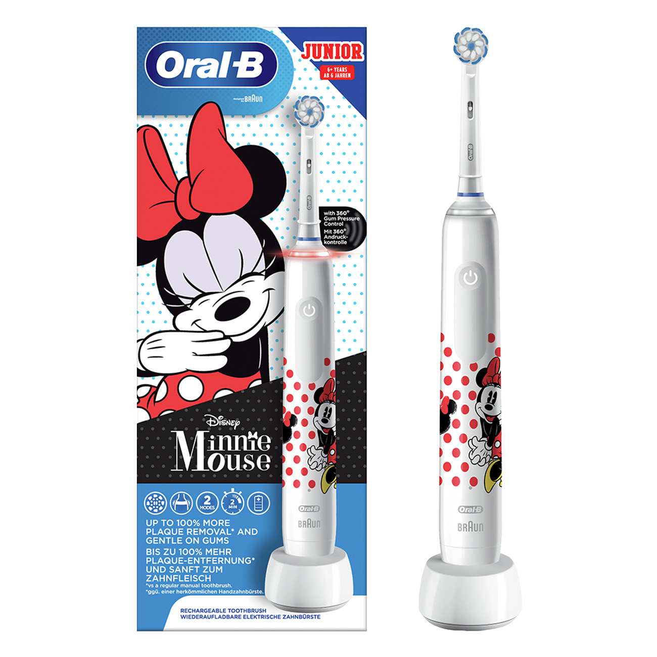ORAL-B Junior Minnie Mouse Elektrische Zahnbürste weiß