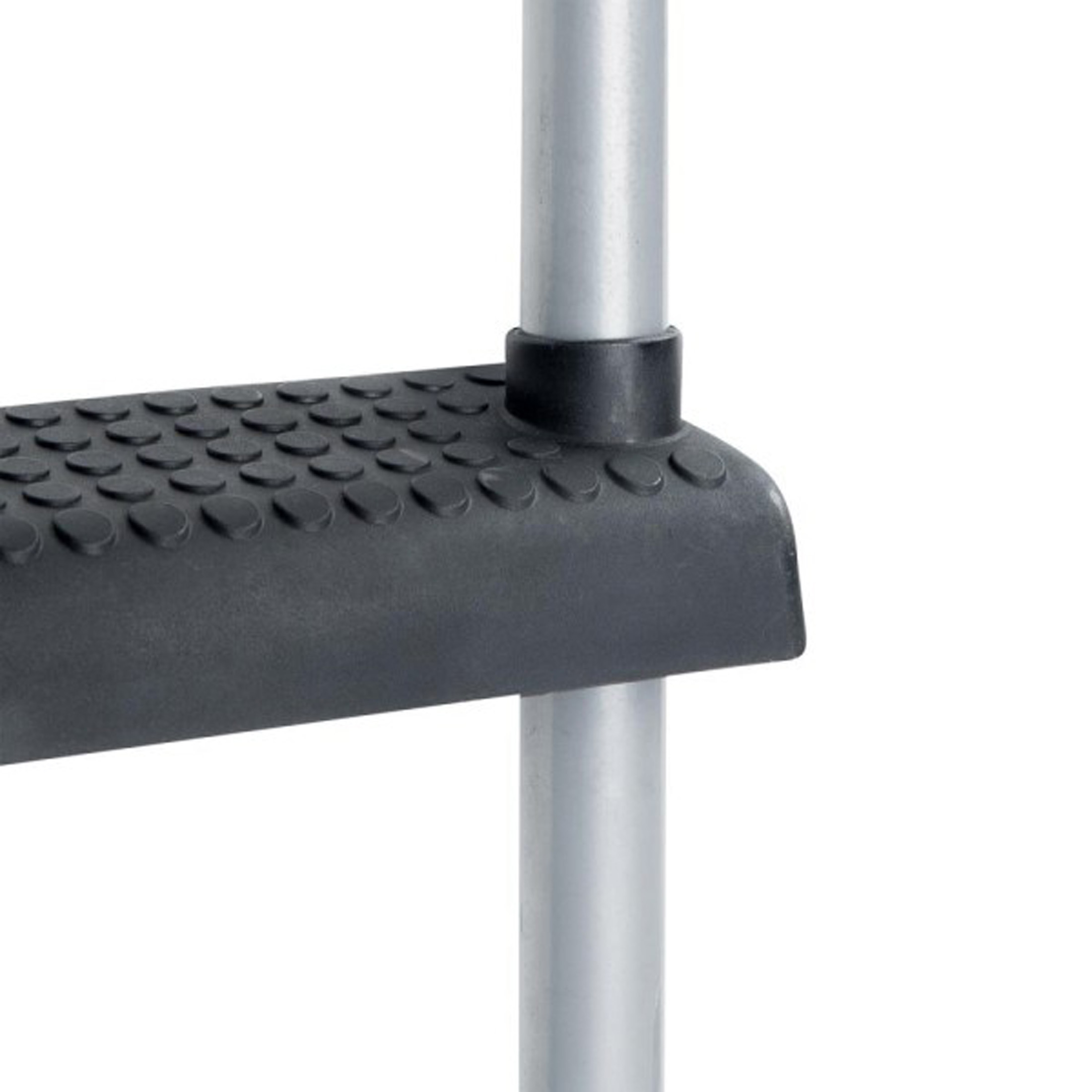 Trampolinleiter, 244-251cm Höhe,für und Gartentrampolin mit Leiter 75cm mit Trampoline Durchmesser,rutschfest schwarz/grau stabil ZOOMYO
