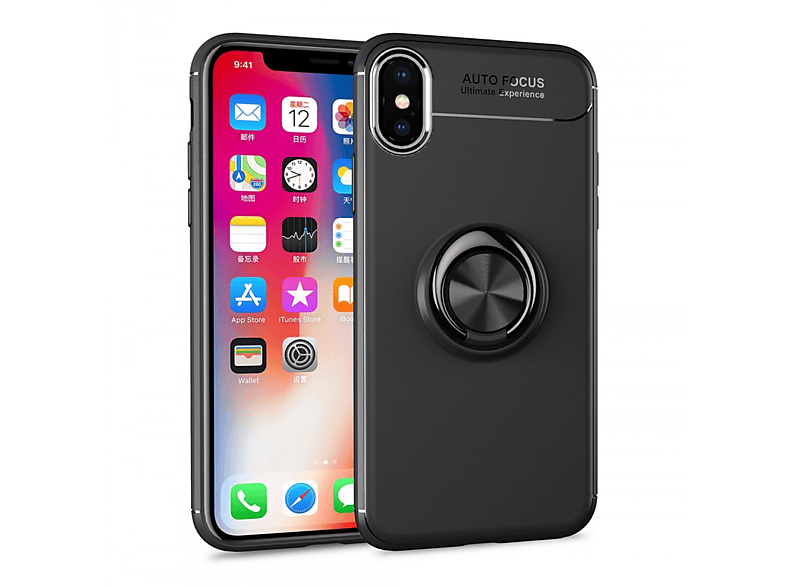 CASEONLINE Ring, Backcover, Apple, XS Max, Schwarz