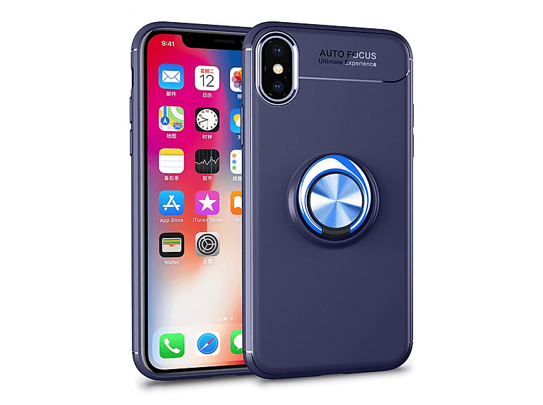 CASEONLINE Ring, Backcover, Apple, XS Max, Blau