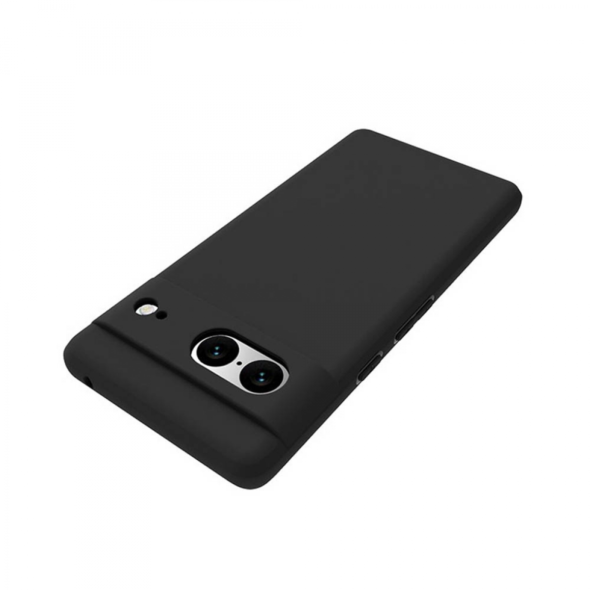 Schwarze Telefonhülle mit zwei Kameraausschnitten. Die Hülle hat eine glatte Oberfläche.