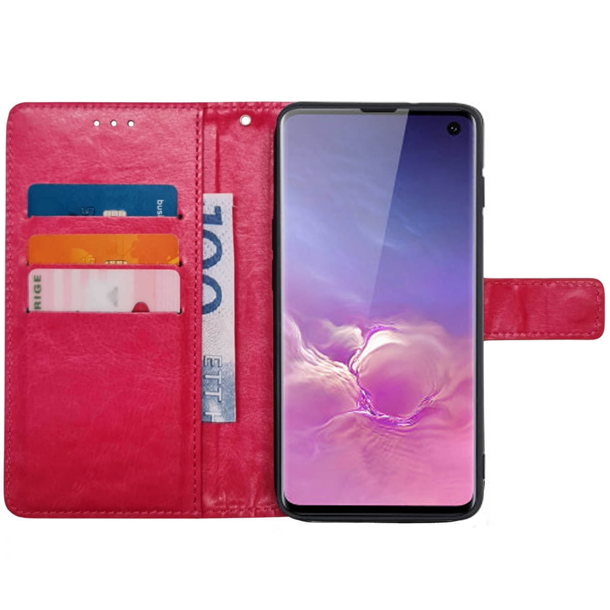 Rosa Galaxy Bookcover, (SM-G973F), Samsung, S10 CASEONLINE Klappbare,