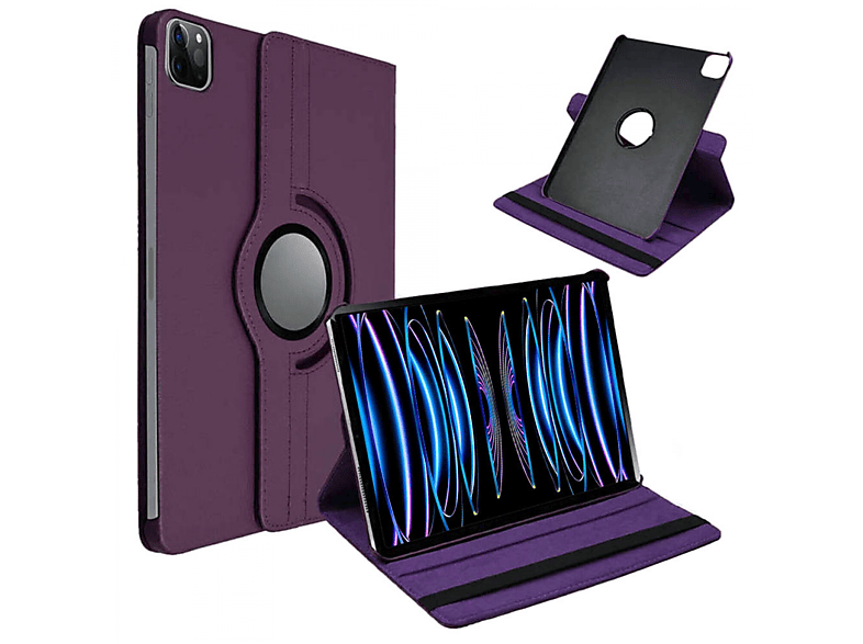 für CASEONLINE Synthetic Drehbar 360 Full Apple Tablethülle Violett Leather, Cover