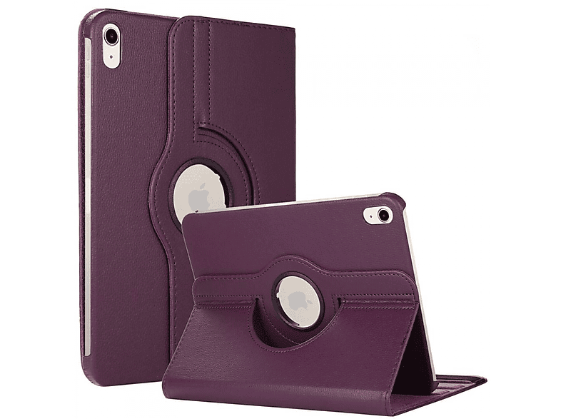 CASEONLINE 360 Drehbar Tablethülle Full Cover für Apple Synthetic Leather, Violett