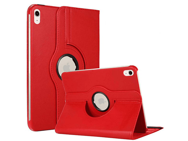 CASEONLINE 360 Drehbar Tablethülle Full Cover für Apple Synthetic Leather, Rot