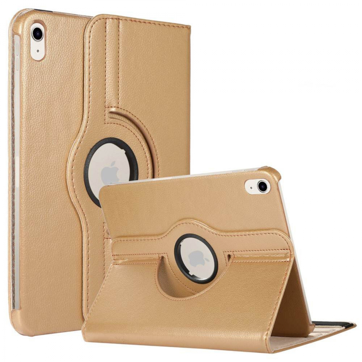 CASEONLINE 360 Drehbar Gold Synthetic Full Cover Apple Tablethülle für Leather