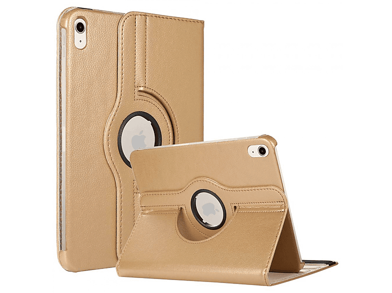 CASEONLINE 360 Drehbar Gold Synthetic Full Cover Apple Tablethülle für Leather