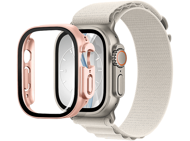 MTB MORE ENERGY Schutzhülle PC-case für Apple Watch Ultra - rosegold metallic Schutzhülle (für Apple Watch Ultra, Watch Ultra 2)