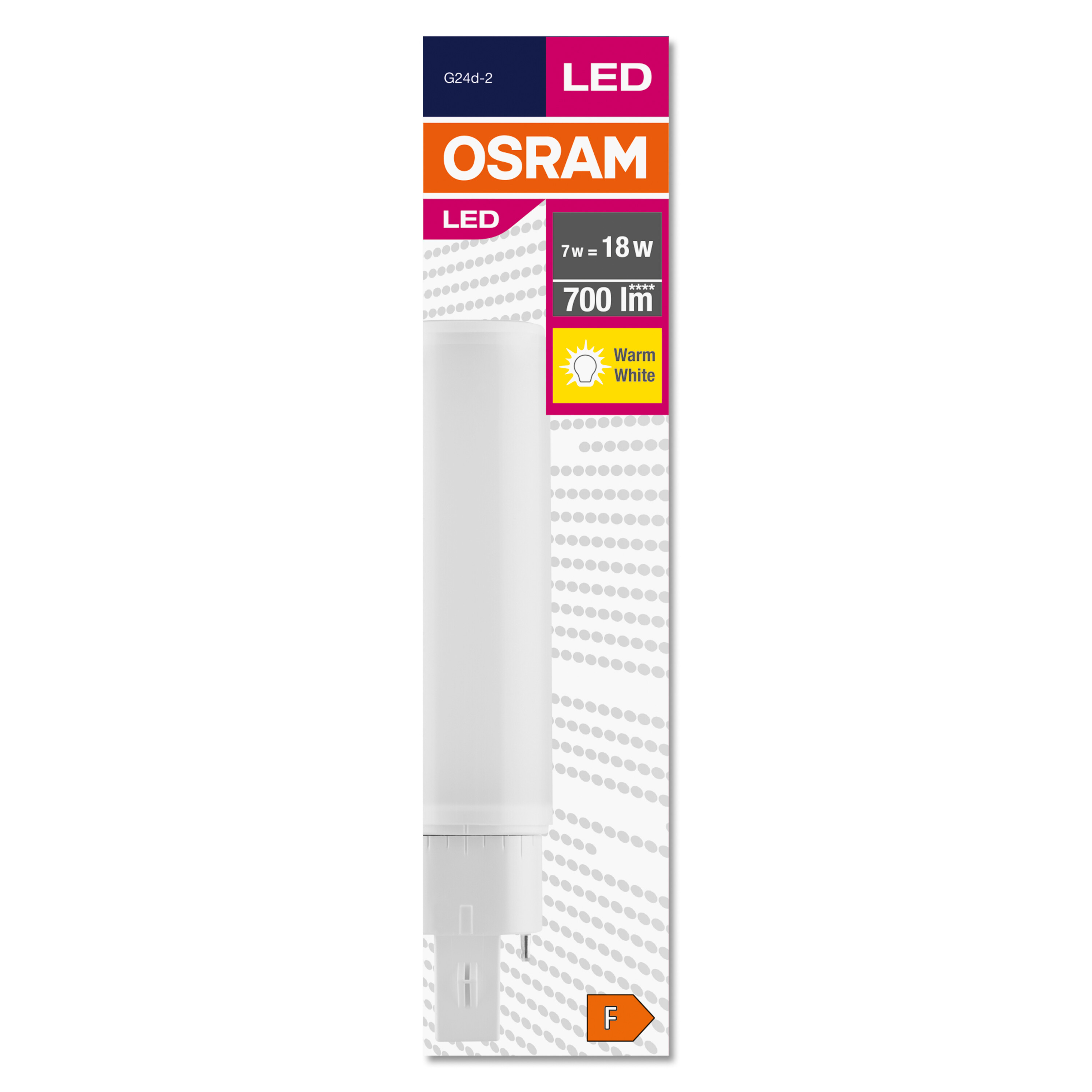 Confezione di lampadina LED OSRAM, che mostra la lampadina e le specifiche.