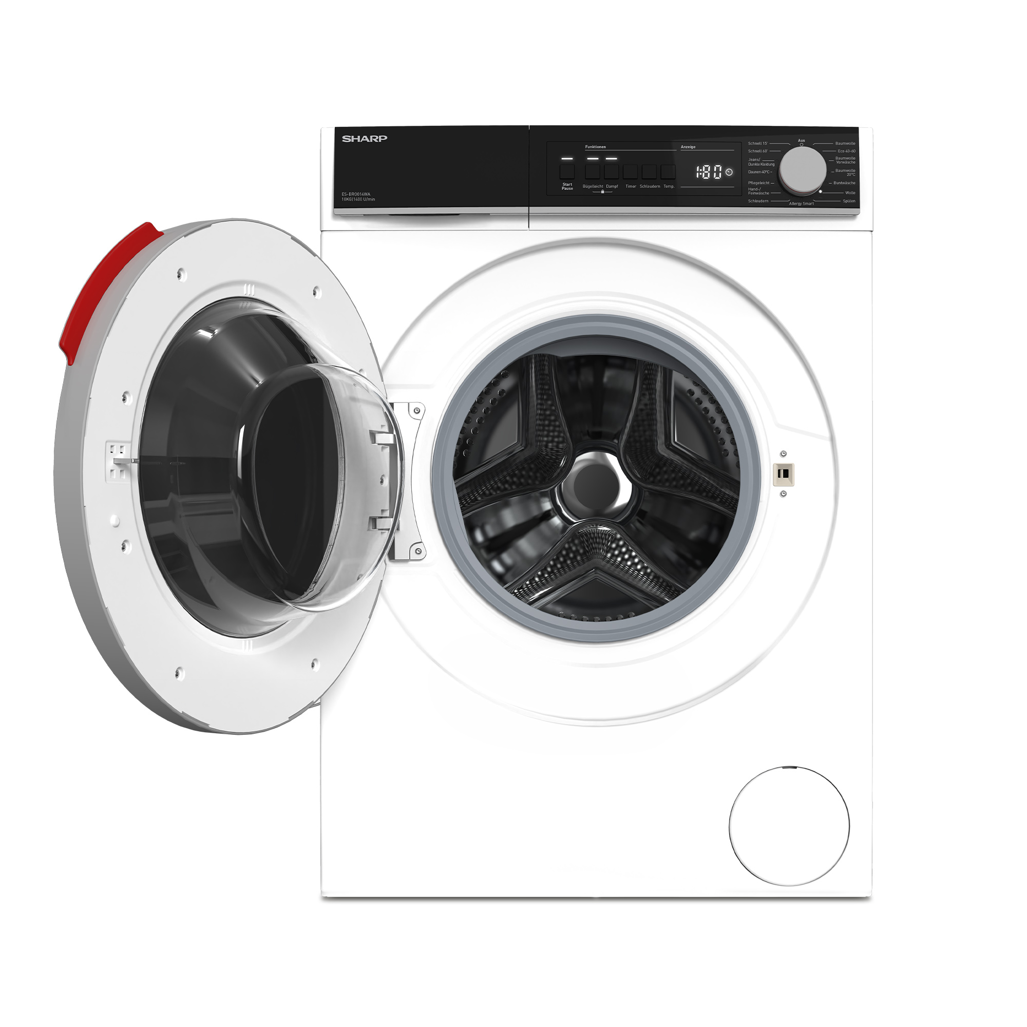 (10 A) SHARP kg, ES-BRO014WA-DE Waschmaschine