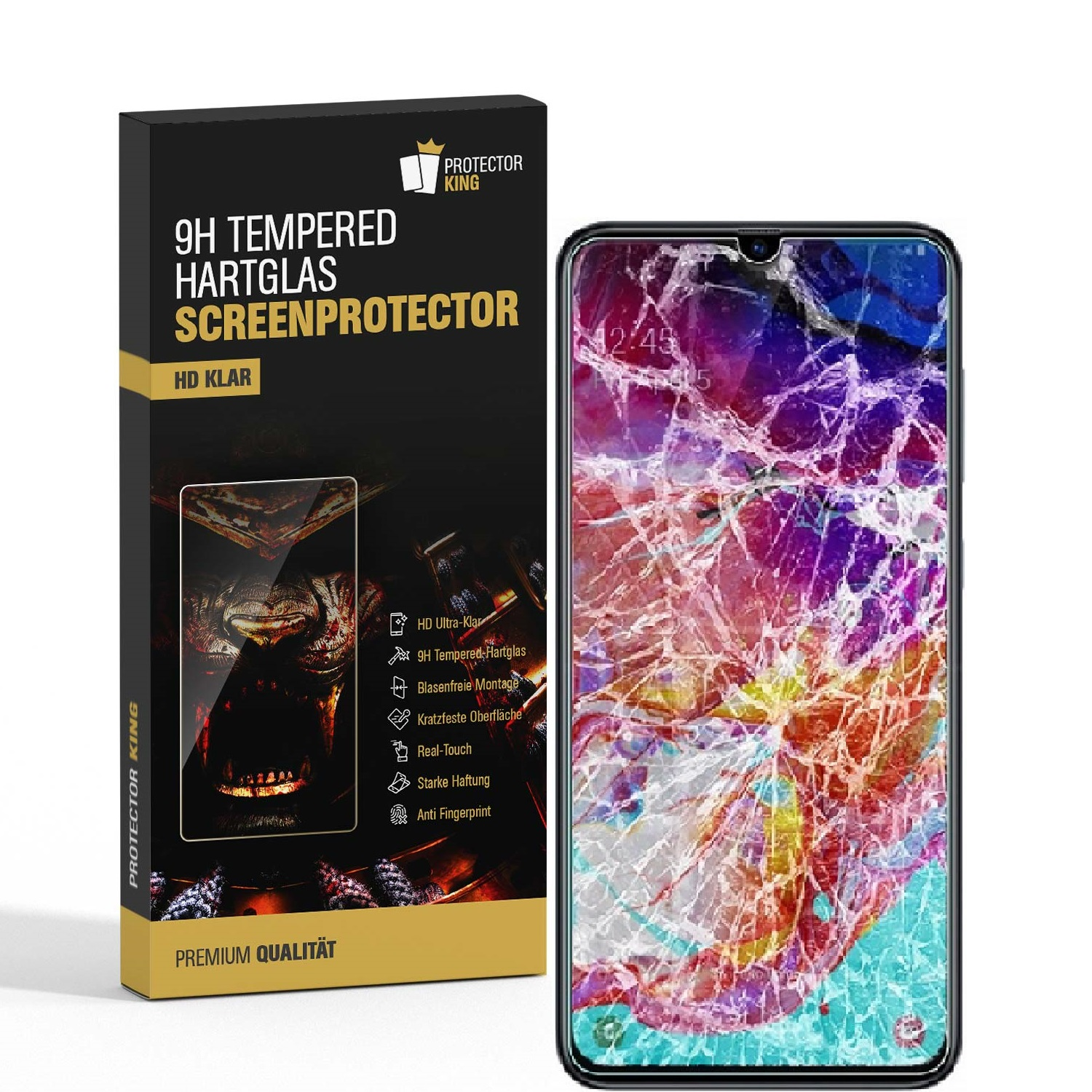 9H 2x PROTECTORKING Hartglas Samsung KLAR Galaxy HD Displayschutzfolie(für Schutzglas M30)