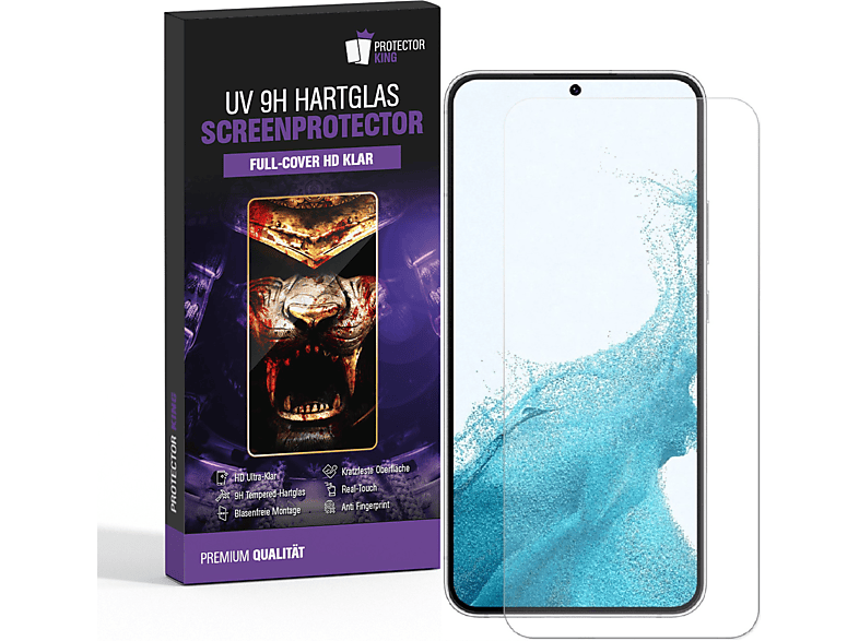 PROTECTORKING 2x UV-Liquid FULL COVER 9H Panzerglas 3D KLAR Displayschutzfolie(für Samsung Galaxy S23 Plus)