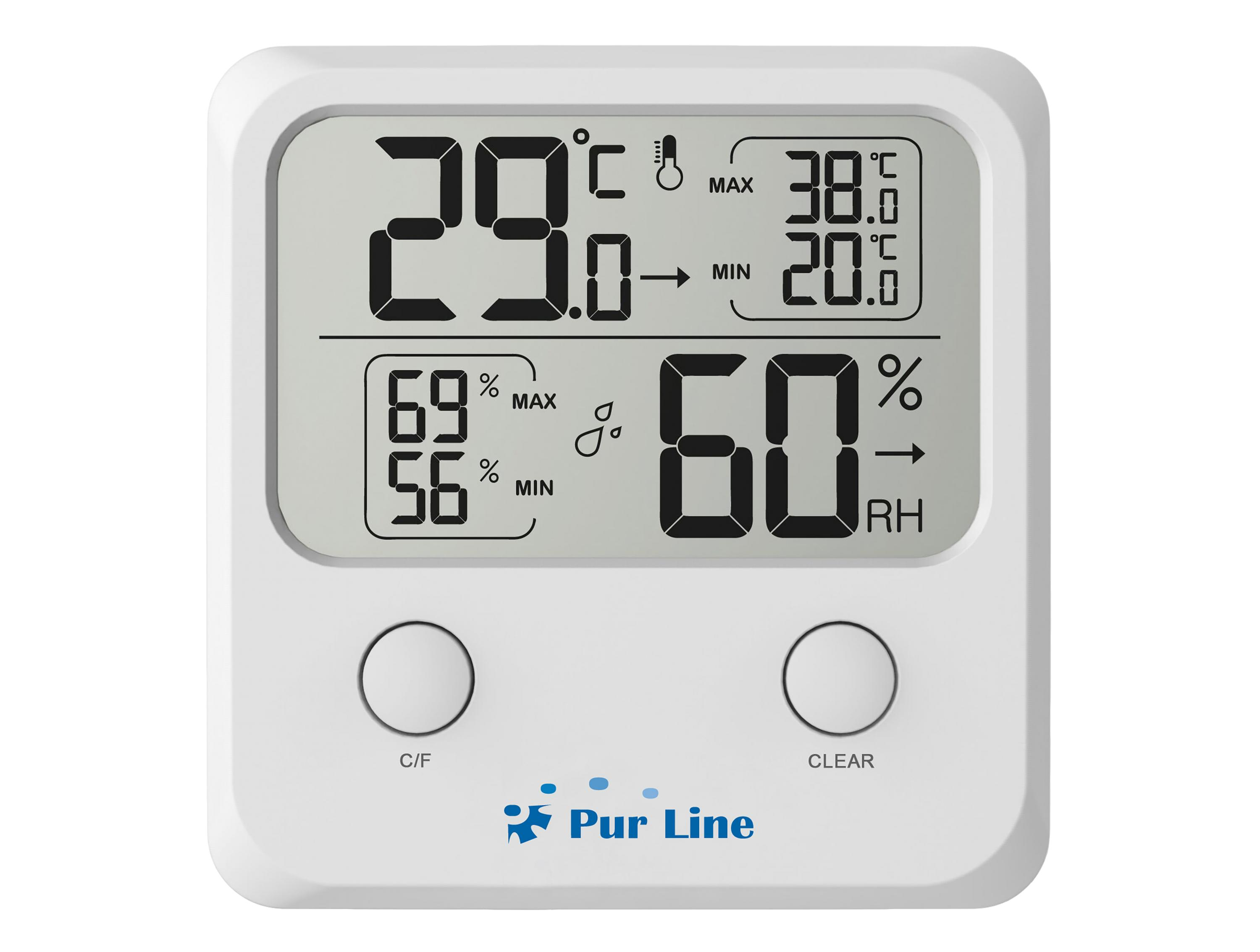 Temperatur- mit Wetterstation PURLINE und Luftfeuchtigkeitsanzeige Drahtlose Indoor-Wetterstation