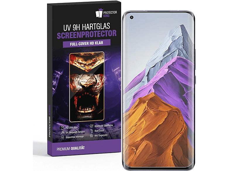 PROTECTORKING 1x FULL CURVED UV-Liquid 9H Hartglas Schutzglas 3D Displayschutzfolie(für Xiaomi Mi 11 Ultra)